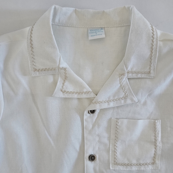 Edgehill Collection Little Boys Arlo Camp Collar Short Sleeve Woven & Shorts Set - Picture 6 of 10